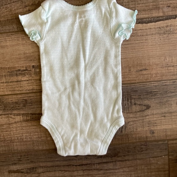 Baby Ruffle Sleeve Pinstripe Onesie - Picture 5 of 5